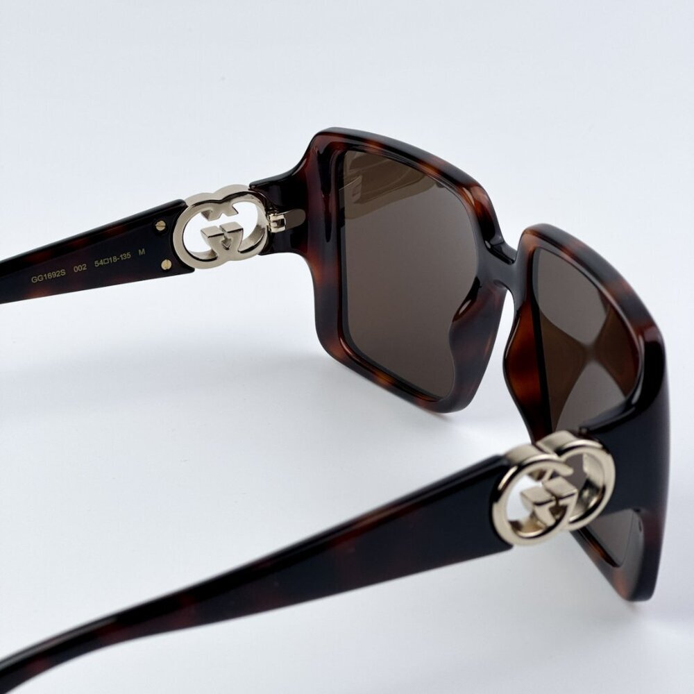 Gucci GG1692S 002 BRAND NEW Sunglasses Havana Brown Square Women - Picture 5 of 10